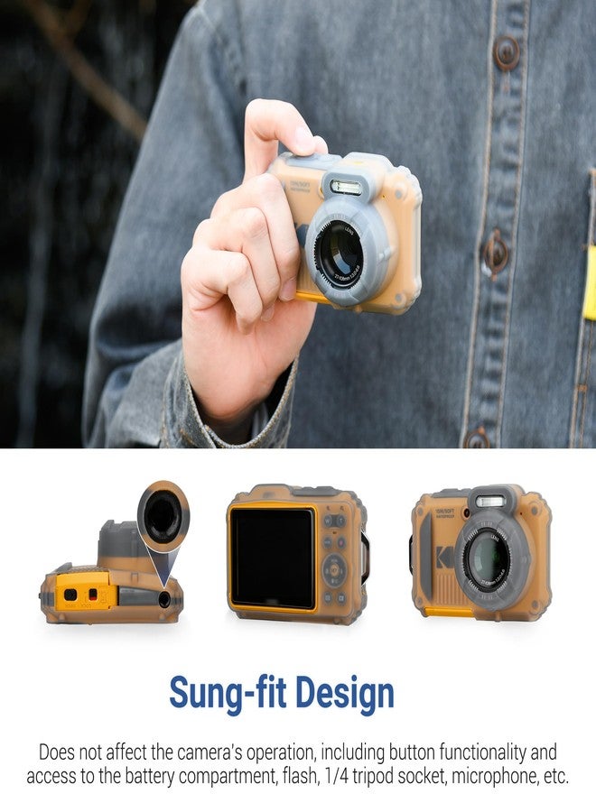 جي جي سي غطاء سيليكون من JJC لكاميرا Kodak PIXPRO WPZ2، جراب حماية للكاميرا مقاوم للخدش والغبار بتصميم قبضة آمنة ولا يؤثر على استخدام أزرار الكاميرا - Image 5